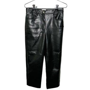 Wilfred Aritizia Women's Black Size 2 Vegan Leather Straight Pants
